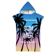 Charger l'image dans la galerie, Summer Holiday Microfiber Hooded Bath Beach Towel Changing Robe Poncho Surf Towel for Swimming Beach Outdooor Bathrobe