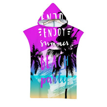 Charger l'image dans la galerie, Summer Holiday Microfiber Hooded Bath Beach Towel Changing Robe Poncho Surf Towel for Swimming Beach Outdooor Bathrobe