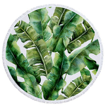 Charger l'image dans la galerie, Tropical Plants Printed Round Beach Towel Thick Shower Bath Towels Microfiber Summer Swim Circle Yoga Mat with Tassels 150cm