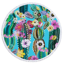 Charger l'image dans la galerie, Tropical Plants Printed Round Beach Towel Thick Shower Bath Towels Microfiber Summer Swim Circle Yoga Mat with Tassels 150cm