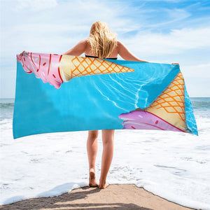 Serviettes de plage imprimé en microfibre